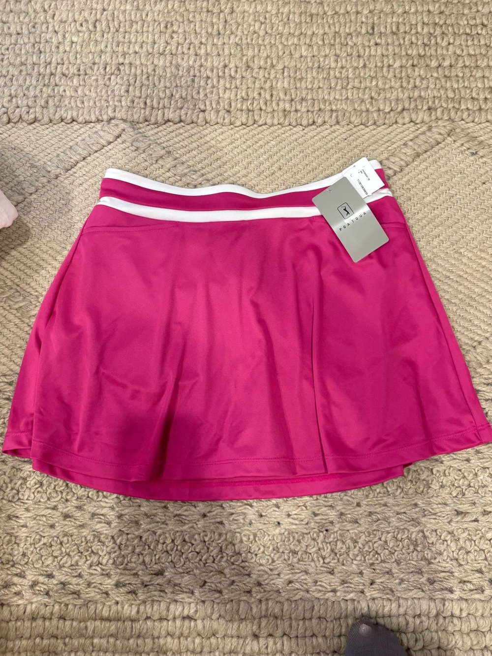 PGA Tour Hot Pink Athletic Skort with White Waistband